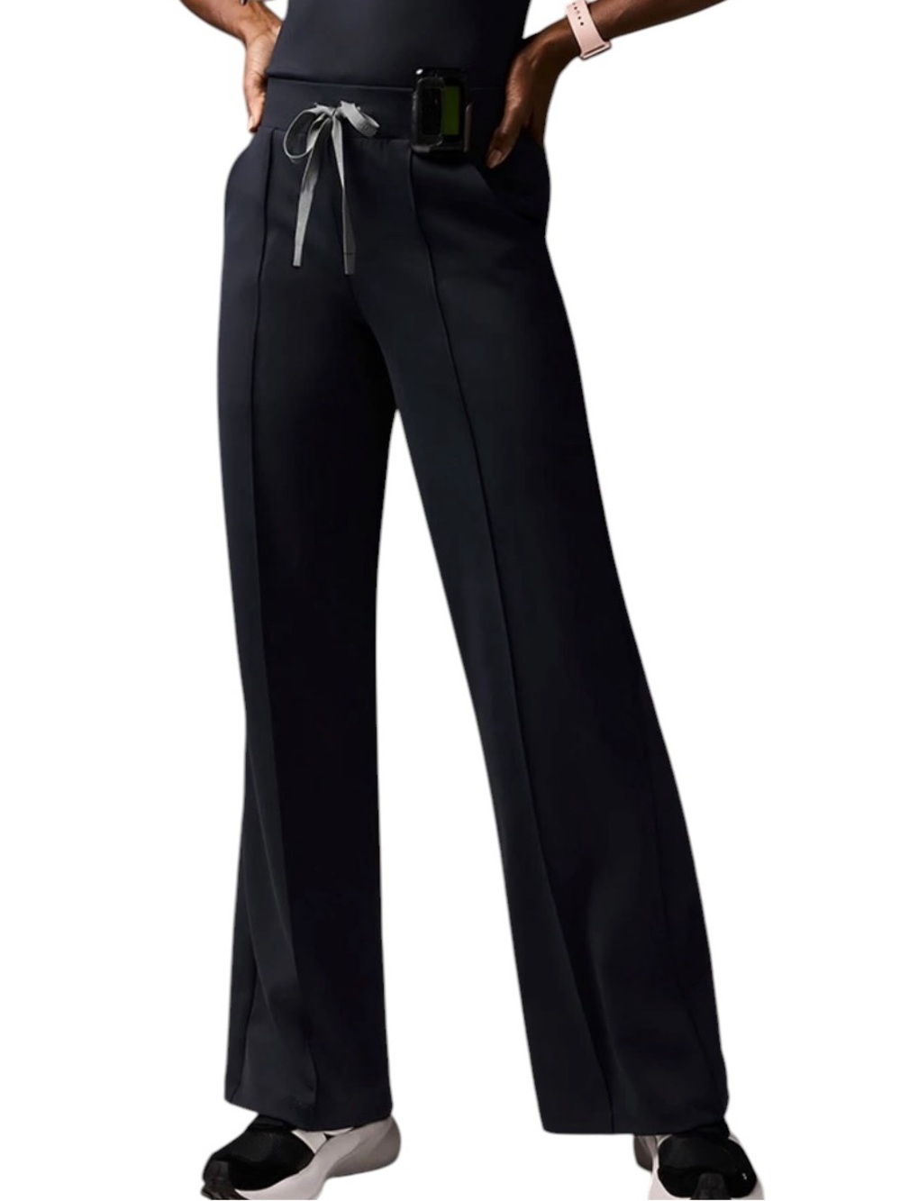 FIGS Black High Waisted Salina FORMx Wide Leg Scrub Pants